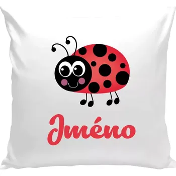 Polštář Polštář bílý 40x40 cm Beruška se jménem
