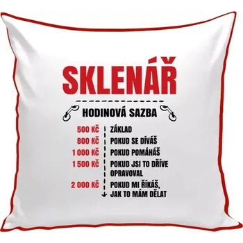 Polštář Polštář barevný 32x32 cm Hodinová sazba - sklenář