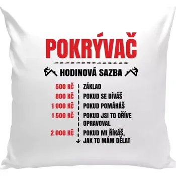 Polštář Polštář bílý 40x40 cm Hodinová sazba - pokrývač