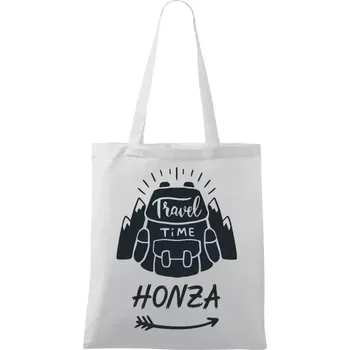 Látková taška Travel time se jménem
