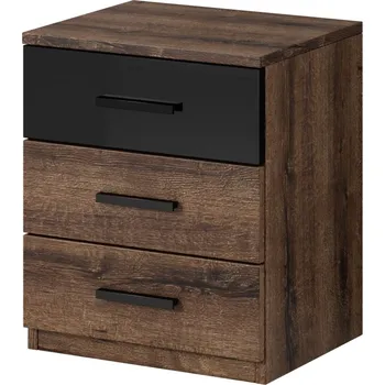 Noční stolek ZANDER noční stolek, dub monastery/černý lesk + vyzvednutí ZDARMA