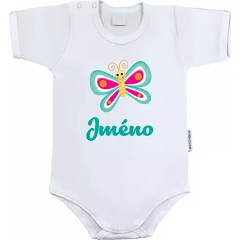 Kojenecký body Dětské body s krátkým rukávem Motýlek se jménem