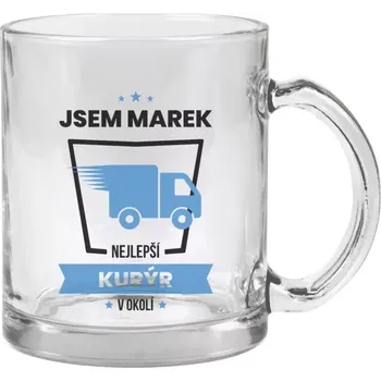 Hrnek 330 ml - skleněný Nejlepší v okolí - kurýr