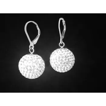 Náušnice Steel Jewelry Náušnice koule 12 mm s krystalky z chirurgické oceli NS130152 dárkové balení zdarma