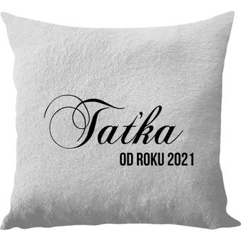 Polštář Polštář bílý 40x40 cm - dlouhý chlup Taťka od roku