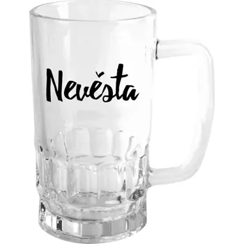 Sklenice Půllitr skleněný Nevěsta - nápis 2