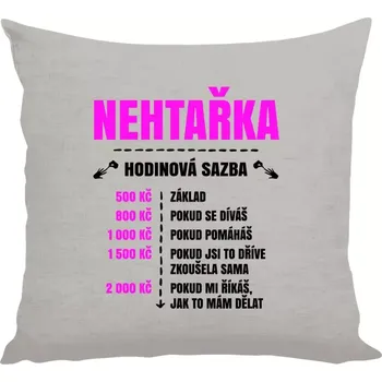 Polštář Polštář lněný 40x40 cm Hodinová sazba - nehtařka