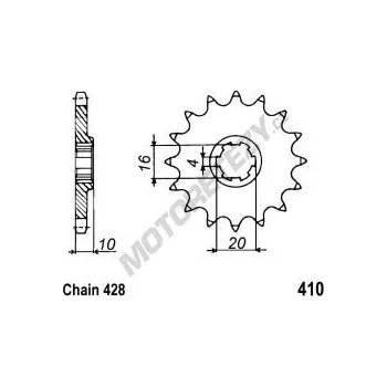 Řetězová sada pro motocykl Řetězové kolečko SUZUKI GZ 125 Marauder rok 98-06
