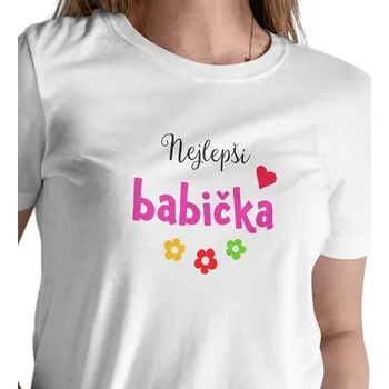 Dámské triko bílé - Nejlepší babička 3XL