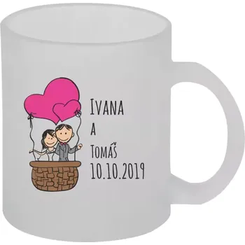 Hrnek 330 ml - skleněný matný Balón se jmény