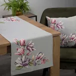 Gobelínový ubrus šedý s magnóliemi, 140 x 180 cm