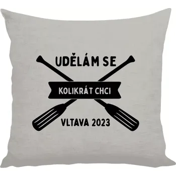 Polštář Polštář lněný 40x40 cm Udělám se kolikrát chci