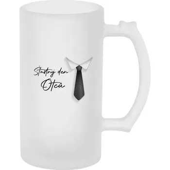 Sklenice Půllitr skleněný matný Šťastný den otců - kravata