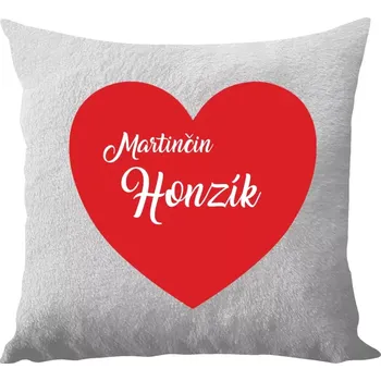 Polštář Polštář bílý 40x40 cm - dlouhý chlup Její se jménem