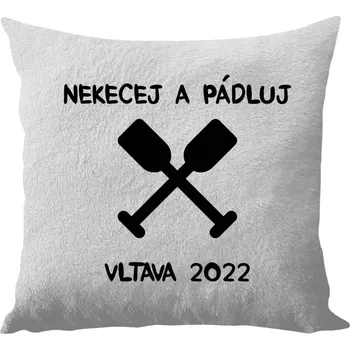 Polštář Polštář bílý 40x40 cm - dlouhý chlup Nekecej a pádluj