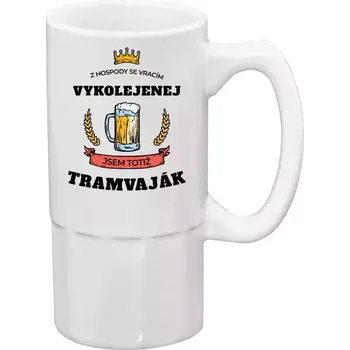 Sklenice Půllitr pro tramvajáky - Z hospody se vracím - Tramvaják - 500 ml