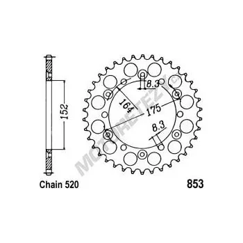 Řetězová sada pro motocykl Rozeta YAMAHA YFM 660 R Raptor rok 01-05