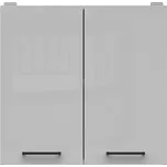 BRW Junona Line Tafla horní skříňka G2D/60/57, bílá/světle šedý lesk