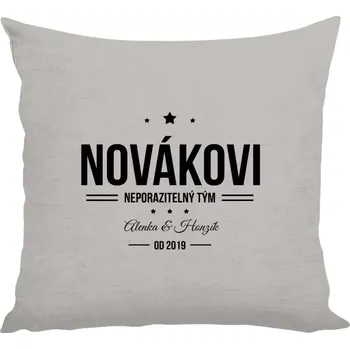 Polštář Polštář pro páry - Neporazitelný tým - 40 × 40 cm