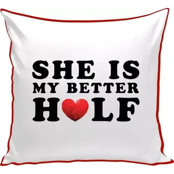 Polštář Polštář barevný 32x32 cm She is my better half