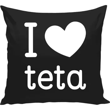 Polštář Polštář černý 40x40 cm I love teta