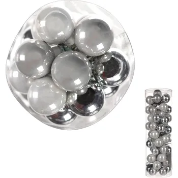 Vánoční dekorace Autronic Ozdoby skleněné na drátku, barva šedá, pr.2cm, cena za 1 balení (12ks) - VAK119-2D