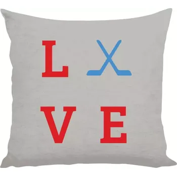 Polštář Polštář lněný 40x40 cm Love - hokejky
