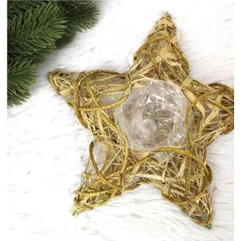 Vánoční ozdoba Ratanový svícen, mix druhů (25 cm) Varianta: 1