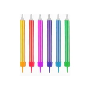 Dortová svíčka Dortové svíčky - Barevné perleťové / 12 kusů