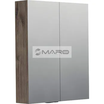 Koupelnový nábytek Smart30 Orin Skříňka zrcadlová 60 x 72 cm, 2 dvířka, se zásuvkou a vypínačem, dub wellington, OR ZS 60 2D D370