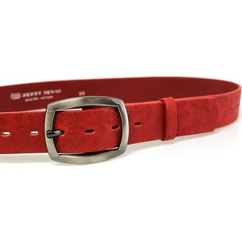 Opasek PENNY BELTS Dámský kožený opasek EXKLUZIV 47-V2-90 červený - 105 cm
