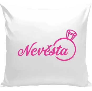Polštář Polštář bílý 40x40 cm Nevěsta s prstenem