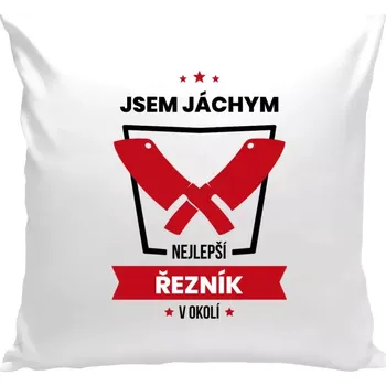 Polštář Polštář bílý 40x40 cm Nejlepší v okolí - řezník
