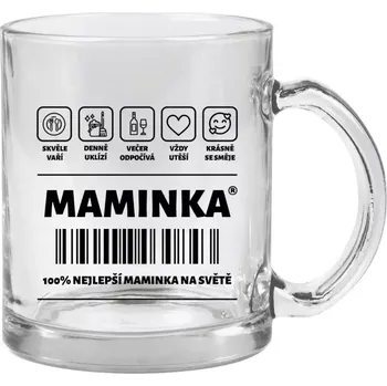 Hrnek 330 ml - skleněný Čárový kód - maminka