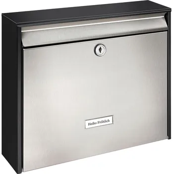 Poštovní schránka Burg Wächter Poštovní schránka Oxford, 362 × 322 × 100 mm, ocel, černá, stříbrná OXFORD 6877 B+S