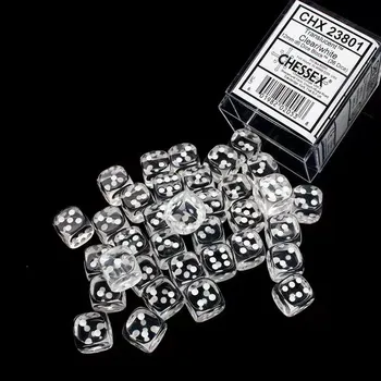 Hrací kostka Kostka D6 12mm - transparentní (Chessex)