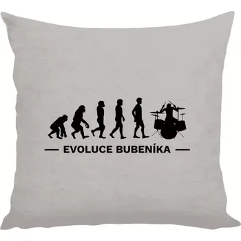 Polštář Polštář lněný 40x40 cm Evoluce - bubeník