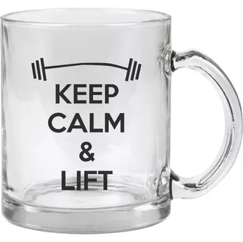 Hrnek 330 ml - skleněný Keep calm and lift