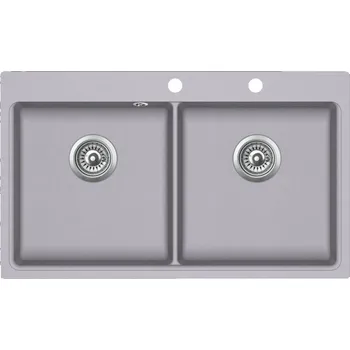 Granitový dřez Granitový dřez Aquasanita - Helika Magna 860.2E s excentrem alumetallic