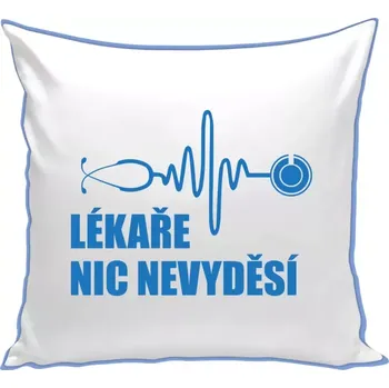 Polštář Polštář barevný 32x32 cm Lékaře nic nevyděsí