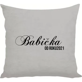 Polštář Polštář lněný 40x40 cm Babička od roku ...