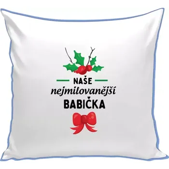 Polštář Polštář barevný 32x32 cm Nejmilovanější babička