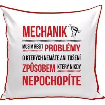 Polštář Polštář barevný 32x32 cm Musím řešit problémy - mechanik