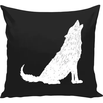 Polštář Polštář černý 40x40 cm Vlk