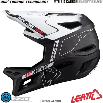 Cyklistická přilba Integrální MTB helma LEATT MTB Gravity 6.0 Carbon V24 White M