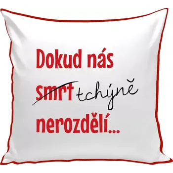 Polštář Polštář barevný 32x32 cm Dokud nás tchýně nerozdělí