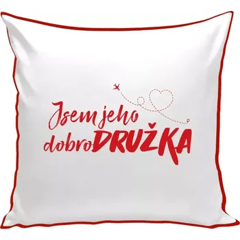 Polštář Polštář barevný 32x32 cm Jsem jeho dobrodružka