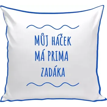 Polštář Polštář barevný 32x32 cm Můj háček má prima zadáka