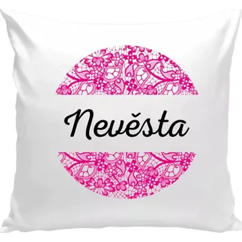 Polštář Polštář bílý 40x40 cm Nevěsta s krajkou
