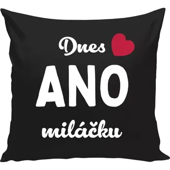 Polštář Polštář černý 40x40 cm Dnes ANO miláčku